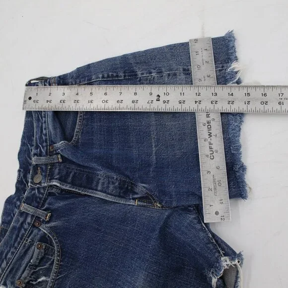 Vintage 60s Levis 501 Shorts Unisex 28 4 Selvedge Big E Button Fly Cut Off